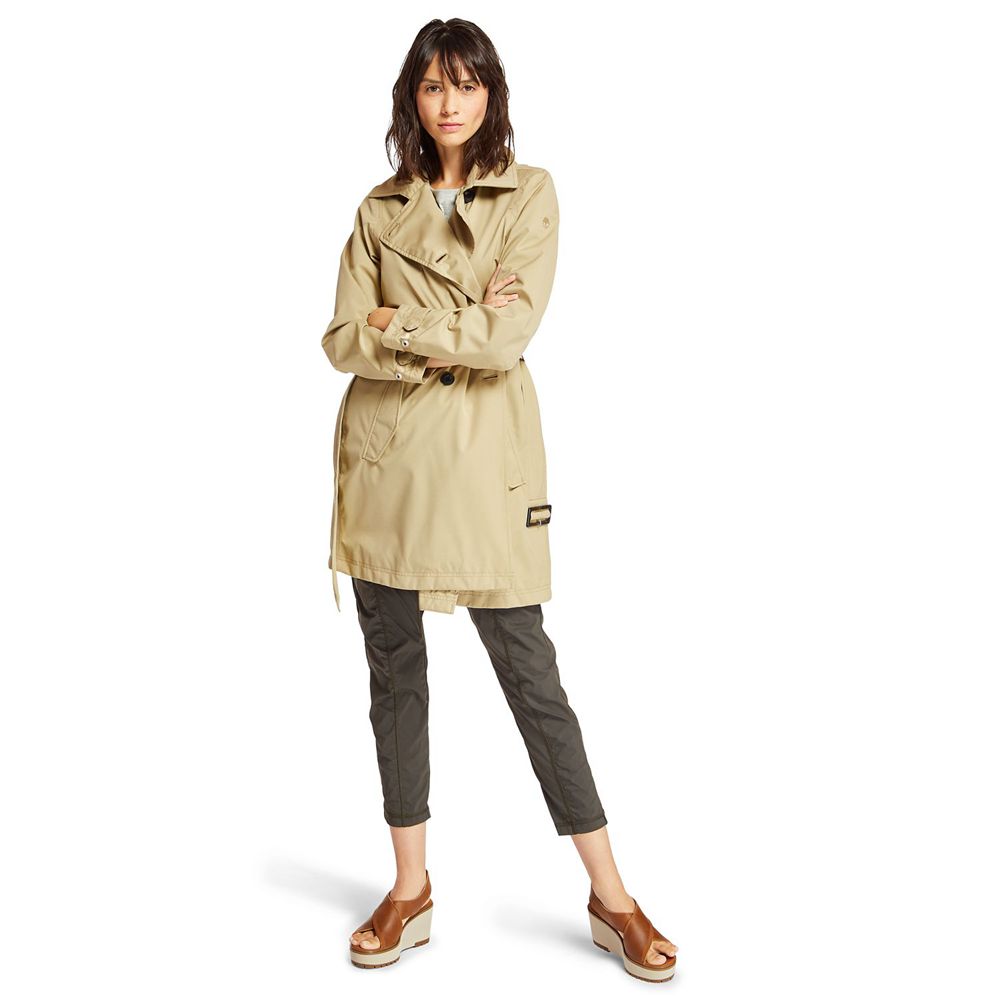 Timberland Womens Coats Classic Waterproof Trench - Khaki - India WE3219670